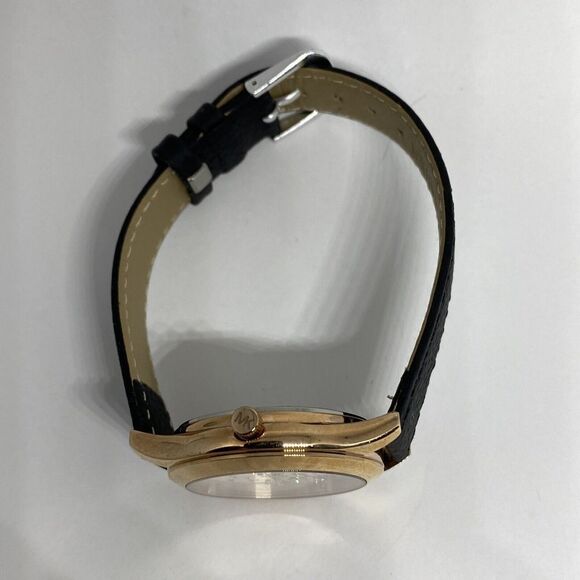 Michael Kors Slim Runway MK4384 Women's Black Leather Analog Dial Watch EY123 - Picture 8 of 12